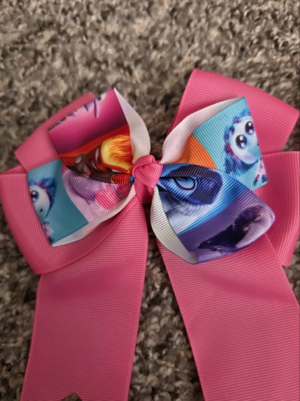 Set of 2 Inside Out Character Bow Hair Clips Girls Pink Multicolor